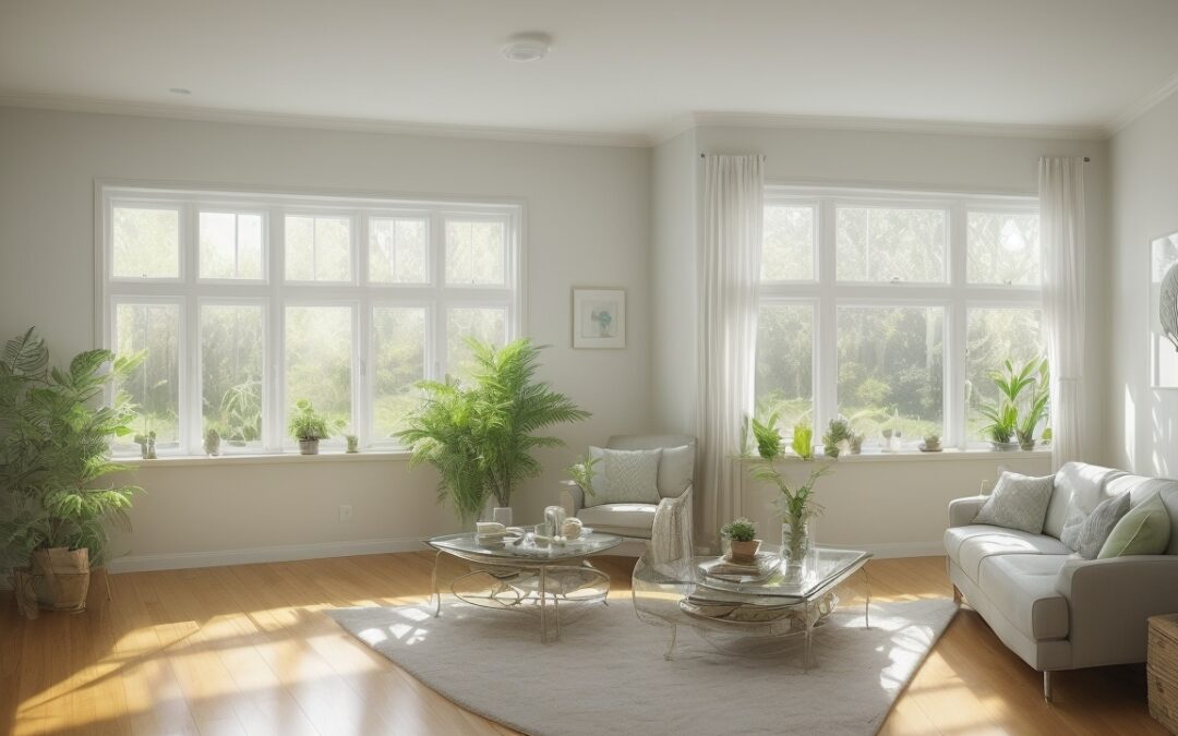 Afbeelding van een raam in huis met tips om condens op ramen te voorkomen en een frisse, heldere zichtbaarheid te behouden.